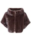 Betta Corradi "mink" Cache Coueur Zip Jacket In Brown