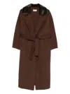 Betta Corradi Panelled-collar Belted Coat In Brown