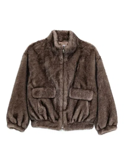 BETTA CORRADI PLUSH FAUX FUR CROPPED JACKET