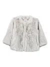 Betta Corradi Open-front Faux-fur Jacket In Gray