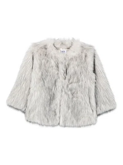 Betta Corradi Open-front Faux-fur Jacket In Gray