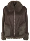 Betta Corradi Pockets Zip Jacket In Dark Brown