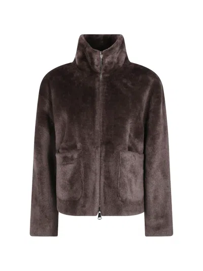 Betta Corradi Reversible Faux-fur Jacket In Brown