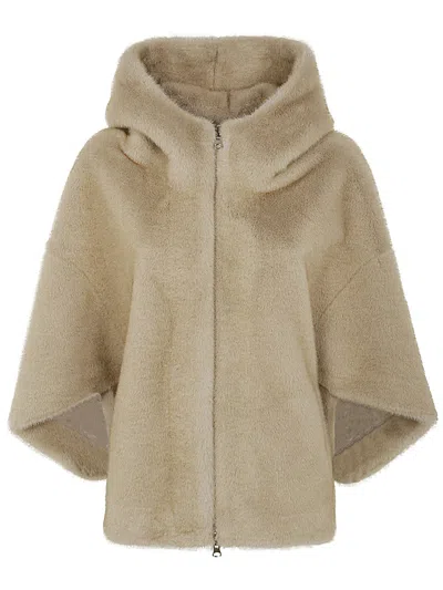 Betta Corradi Reversible Full Zip Cap In Nude & Neutrals
