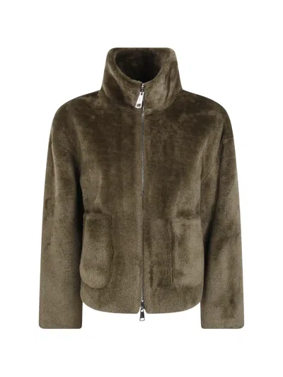 Betta Corradi Reversible Zip-up Jacket In Green