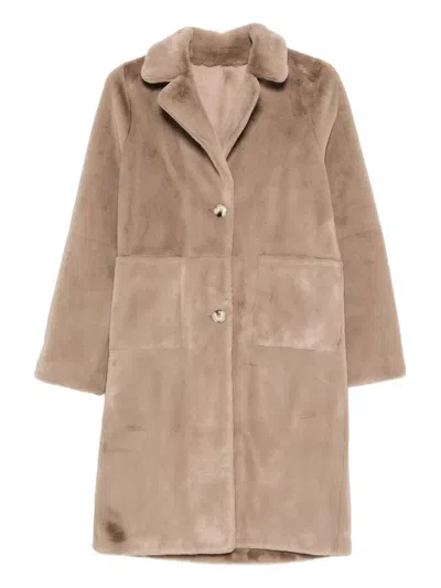 Betta Corradi Single-breasted Coat In Nude