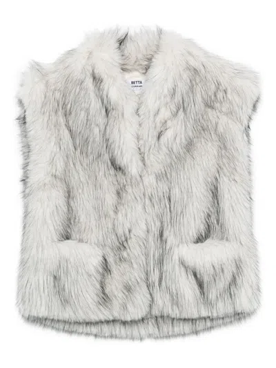 BETTA CORRADI SLEEVELESS FAUX FUR JACKET