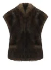Betta Corradi Syntetic Fur Vest In Brown
