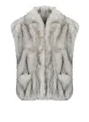 Betta Corradi Syntetic Fur Vest In Gray