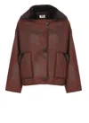 Betta Corradi Synthetic Fur Coat In Burgundy