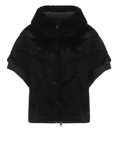 Betta Corradi Synthetic Fur Jacket In Black