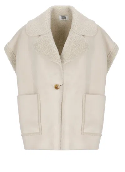 Betta Corradi Synthetic Suede Leather Vest In White