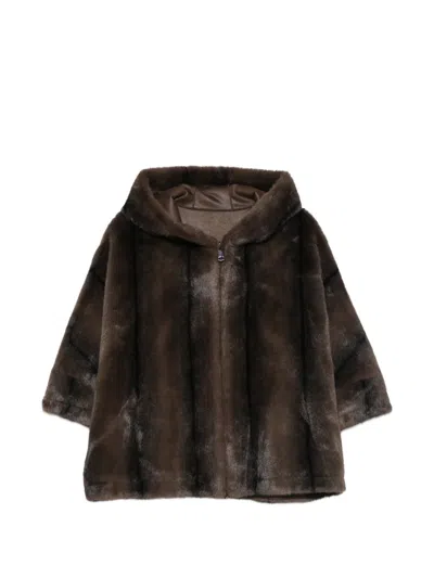 Betta Corradi Zip-up Hooded Jacket In Brown