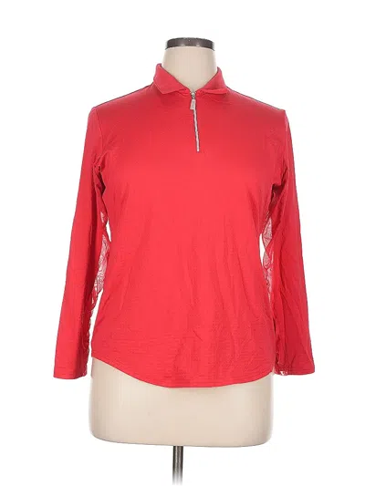 Pre-owned Bette & Court Long Sleeve Polo Shirt In Red