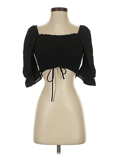 Pre-owned Better Be 3/4 Sleeve Top Black Sweetheart Neckline Tops