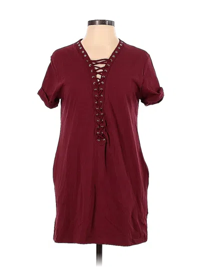 Pre-owned Better Be Casual Dress In Burgundy