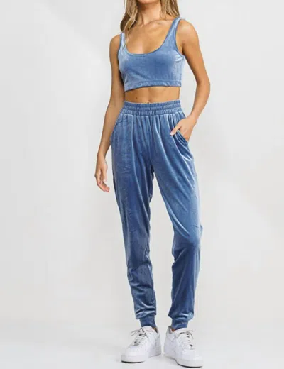 Better Be Crop Top And Jogger Set In Blue