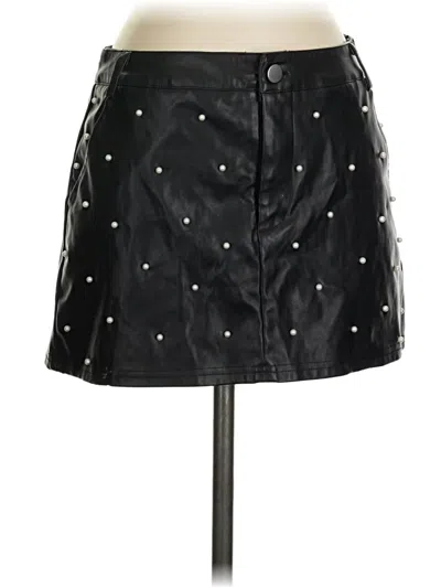 Pre-owned Better Be Faux Leather Skirt In Black