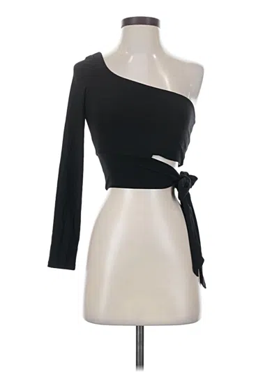 Pre-owned Better Be Long Sleeve Top Black One Shoulder Neckline Tops