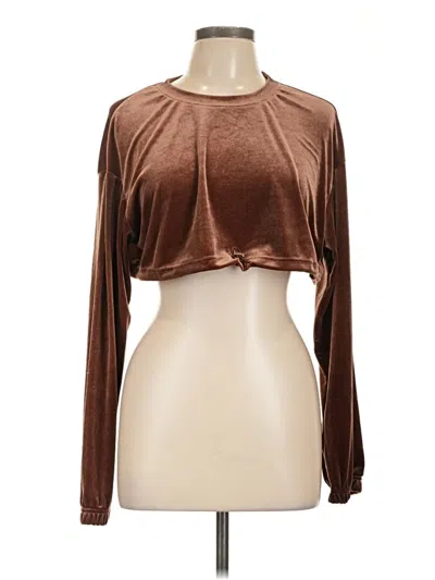 Pre-owned Better Be Long Sleeve Top Brown Cowl Neck Tops