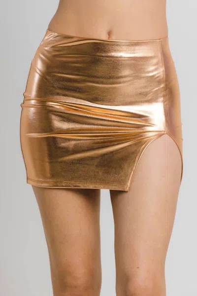 Better Be Mvp Moment Mini Skirt In Metallic Gold In Multi