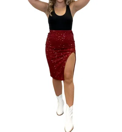 Better Be Rockin' Sequin Skirt In Red