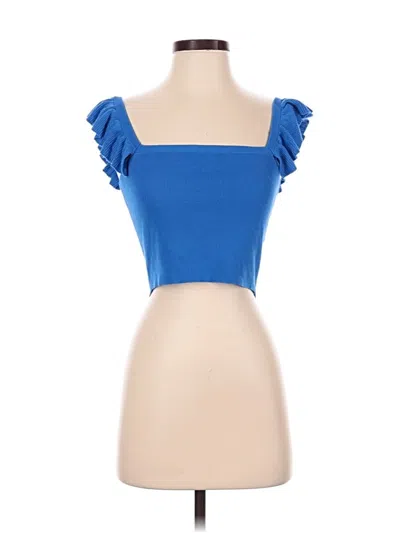 Pre-owned Better Be Short Sleeve Top Blue Sweetheart Neckline Tops