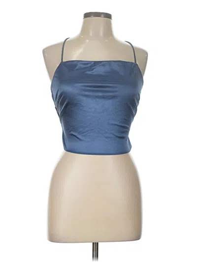 Pre-owned Better Be Sleeveless Top Blue Halter Neckline Tops