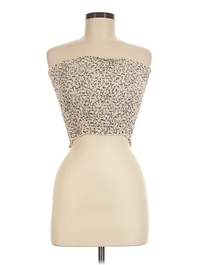 Pre-owned Better Be Sleeveless Top Tan Strapless Neckline Tops