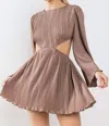 Better Be Sparking Rumors Cutout Dress In Mocha In Brown