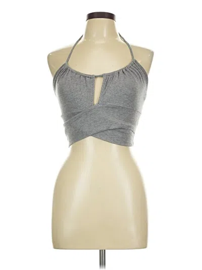 Pre-owned Better Be Tank Top Gray Halter Neckline Tops