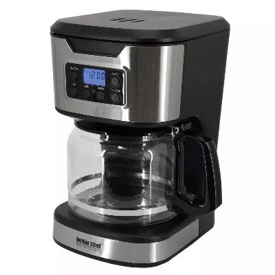 Better Chef 12-cup Programmable Coffee Maker With Stainless Steel Accents In Black