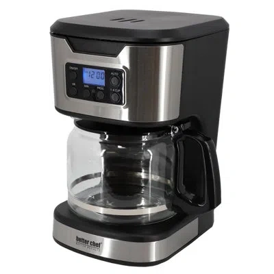 Better Chef 12-cup Programmable Coffee Maker In Black With Stainless Steel Accents
