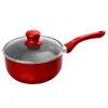 Better Chef 1.5 Quart Ceramic Coated Saucepan In Red With Glass Lid In Red