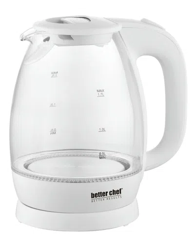 Better Chef 1.7-liter White Glass Cordless Kettle With Led
