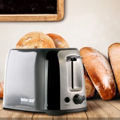 Better Chef 2 Slice Cool Touch Wide-slot Toaster In Black