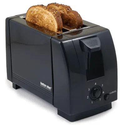 Better Chef 2-slice Toaster With Pull-out Crumb Tray In Black