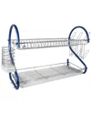 Better Chef 22-inch 2-tier Chrome Dish Rack In Blue