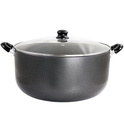 Better Chef 24 Quart Heavy Gauge Aluminum Dutch Oven In Granite Grey In Black