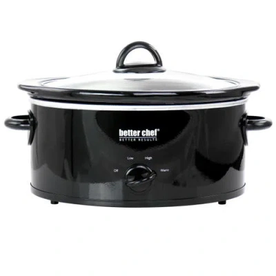 Better Chef 3 Quart Oval Slow Cooker With Removable Stoneware Crock In Black