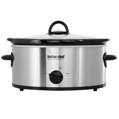 Better Chef 3 Quart Slow Cooker With Removable Stoneware Crock In Silver