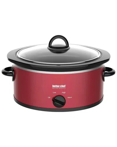 Better Chef 3-quart Oval Slow Cooker In Red