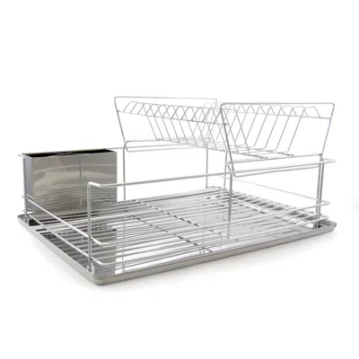 Better Chef 4 Piece 18.5" Dish Drying Rack Set In Silver