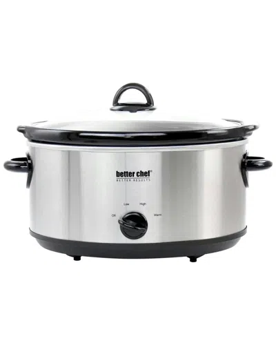 Better Chef 6-quart Oval Slow Cooker Brushed Stainless In Metallic