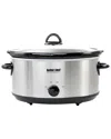 Better Chef 6 Quart Oval Slow Cooker With Removable Stoneware Crock In Stainless Steel