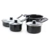 Better Chef 7 Piece Deluxe Non-stick Cookware Set In Black In Black