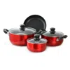 Better Chef 7-piece Non-stick Cookware Set In Red