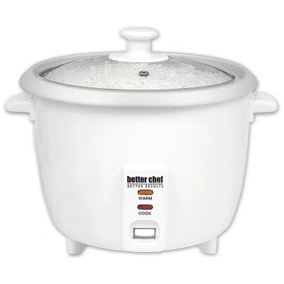 Better Chef 8-cup - 16-cup Cooked - Rice Cooker With Measuring Cup And Paddle In White