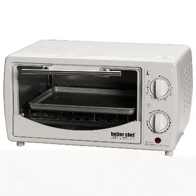 Better Chef 9l Toaster Oven Broiler With Slide-out Rack And Bake Tray In White