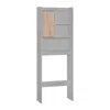 Better Home Products Ace Over-the-toilet Storage Cabinet In Light Gray & Natural Oak